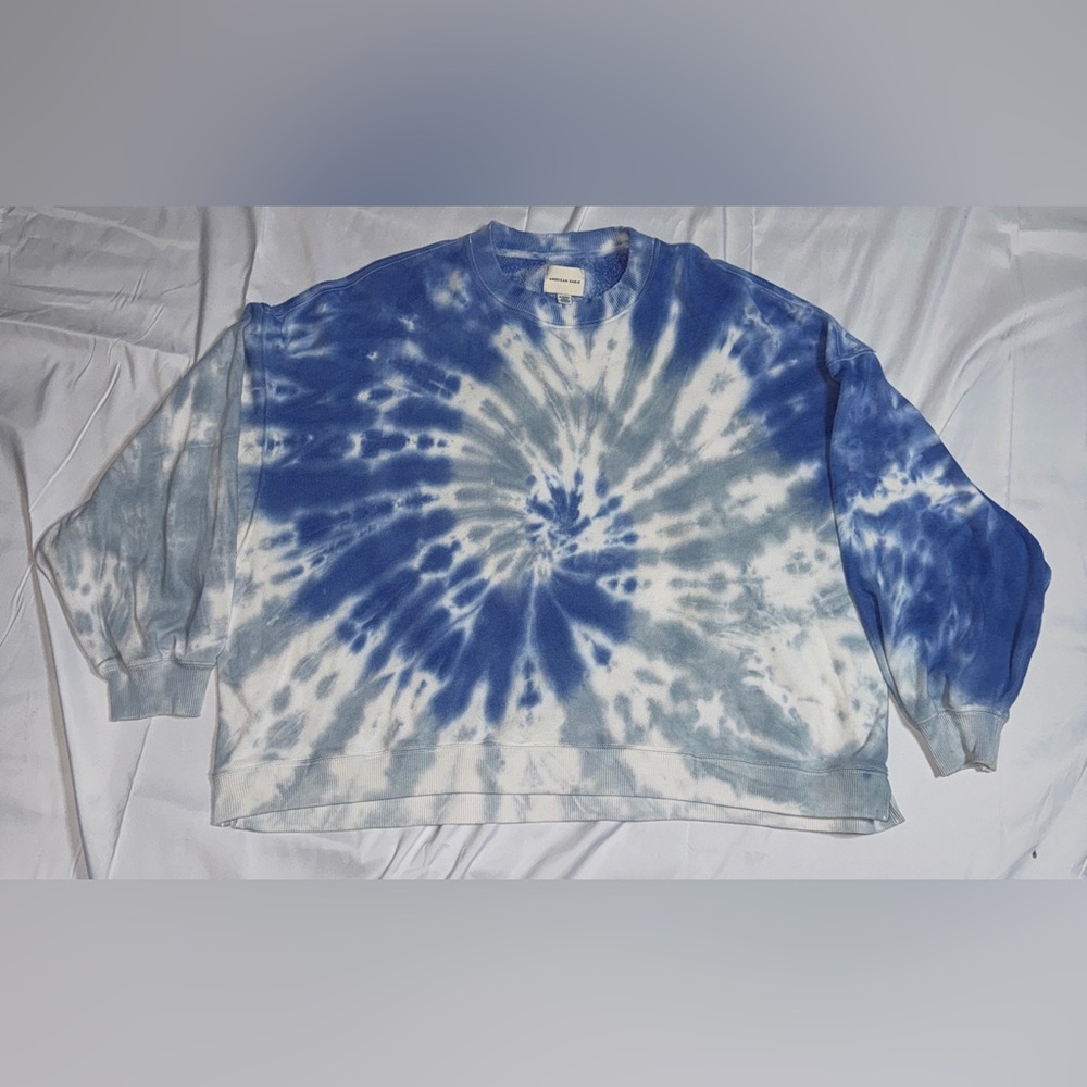 American Eagle Outfitters Sky Blue Tie-Dye Top